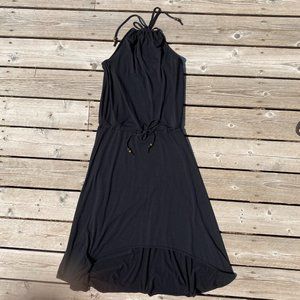 Athleta Women's Black Halter Neck Dress Hi-Low Hem - Size Medium